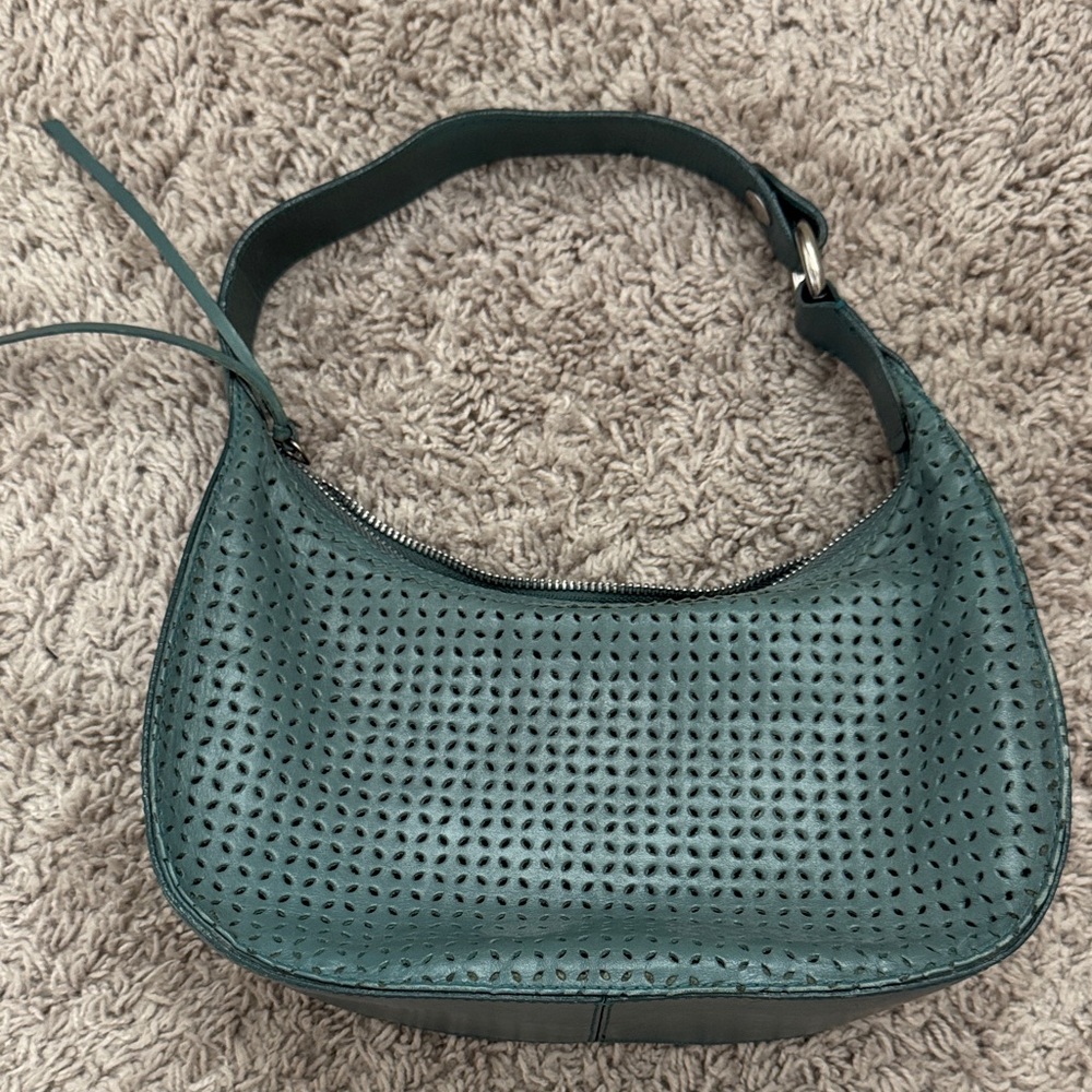 Elegant Teal Leather Shoulder Bag